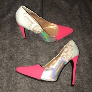 Color Block Hot Pink Pump